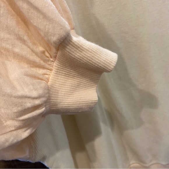 We The Free People Small Feelin It Top Alabaster Combo Oversized Shirt - Picture 8 of 11